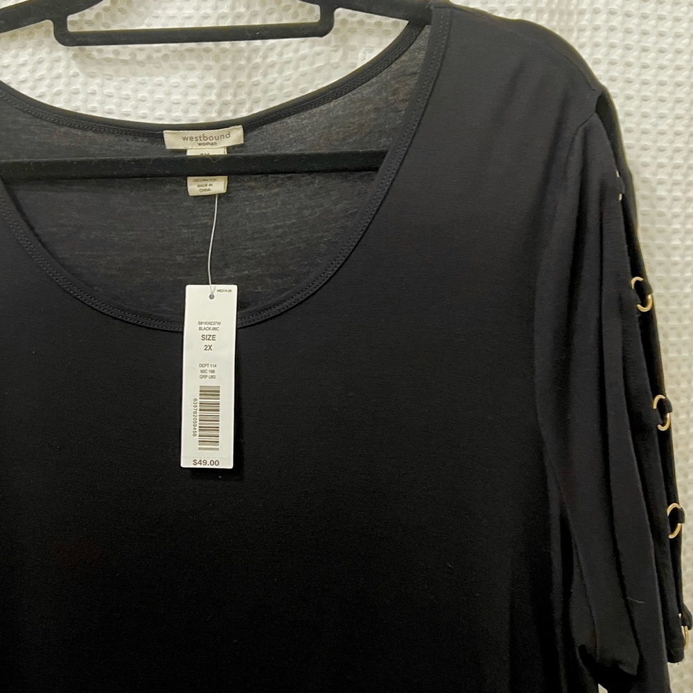NWT Westbound Black Women's Top Size 2X